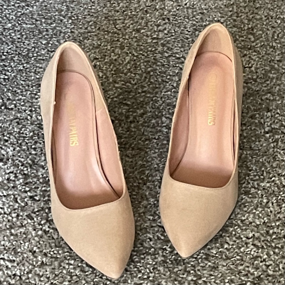 Dream Pairs Tan Suede Heels Nude Stiletto